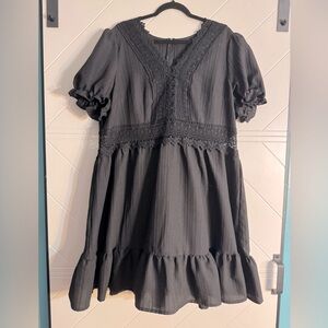 SHEIN curve 3X black dress with peekaboo detail